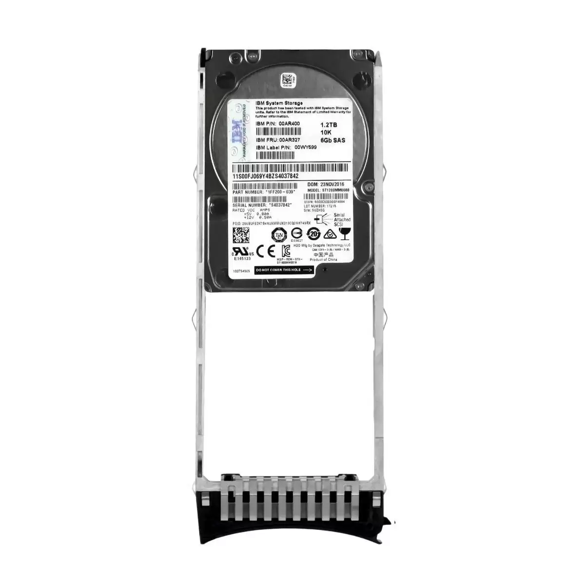 IBM 00AR400 1.2TB SAS 6Gb/s Hot Swap 10000RPM 2.5-inch Internal Hard Drive with Tray for Storwize V7000 G2