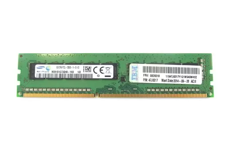 IBM 00D5018 8GB 1600MHz DDR3 PC3-12800 ECC Unbuffered CL11 240-Pin DIMM 1.35V Dual Rank Memory Module
