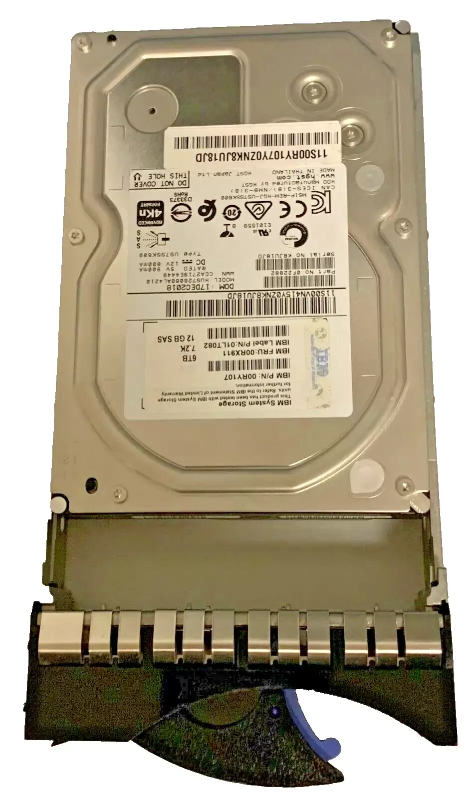 IBM 00RX911 6TB SAS 12Gb/s Nearline Hot Swap 7200RPM 3.5-inch Internal Hard Drive with Tray for Storwize V7000 G2