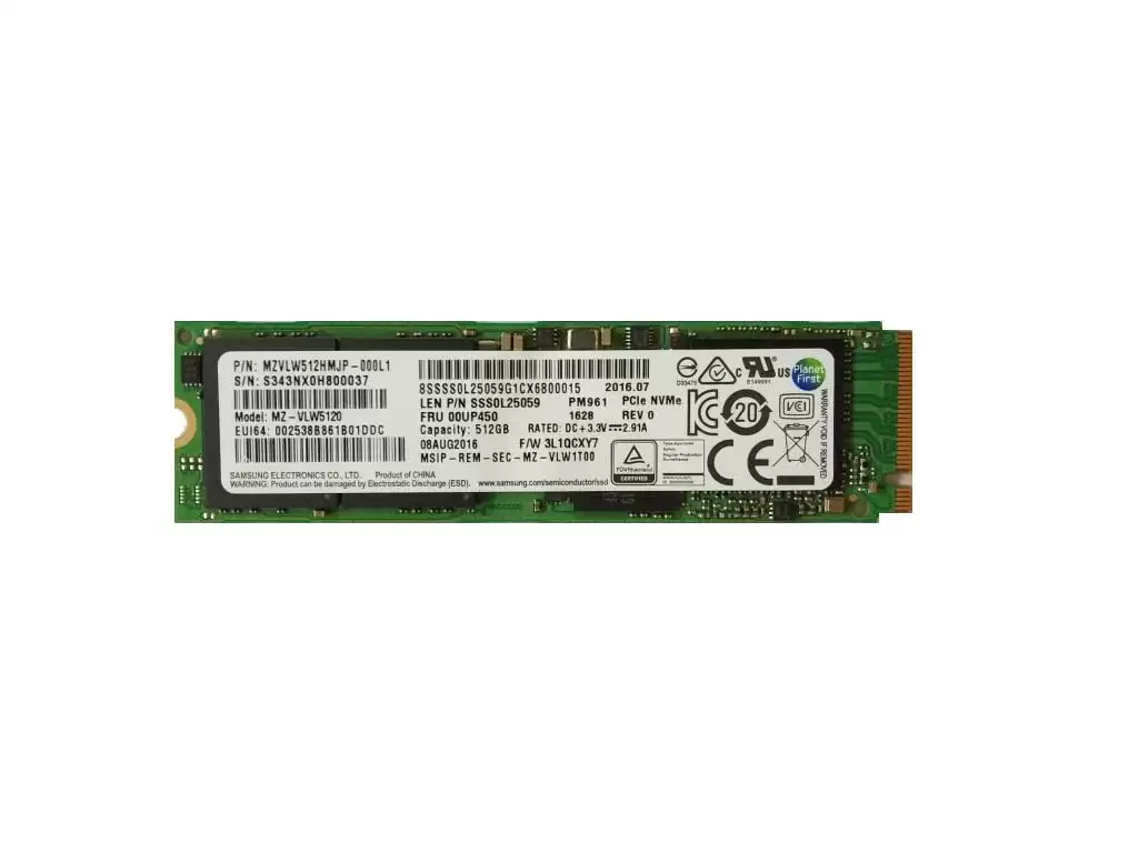 IBM 00UP435 512GB PCI Express 3.0 x4 NVMe 3D NAND TLC M.2 2280 Solid State Drive