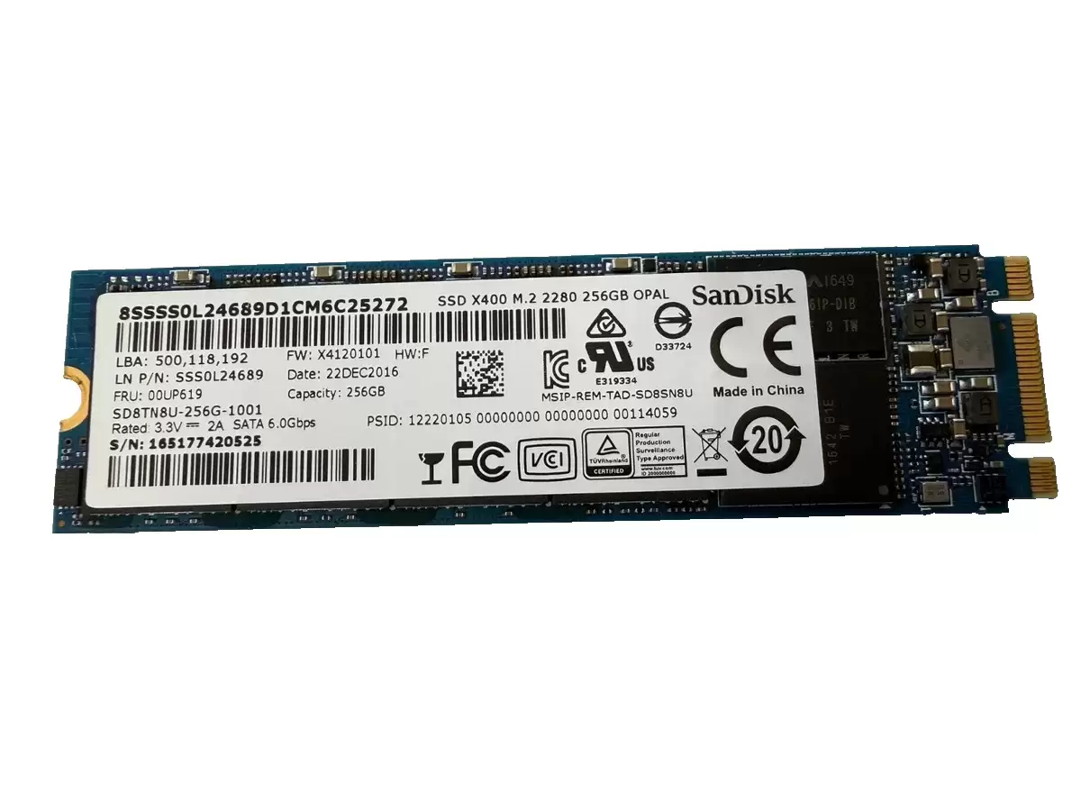 IBM 00UP619 256GB SATA 6Gb/s 3D NAND TLC M.2 2280 Solid State Drive