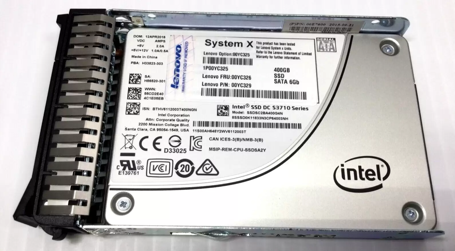 IBM 00YC325 400GB SATA 6Gb/s Hot Swap Enterprise Performance MLC 2.5-inch Solid State Drive for System x3550 M5