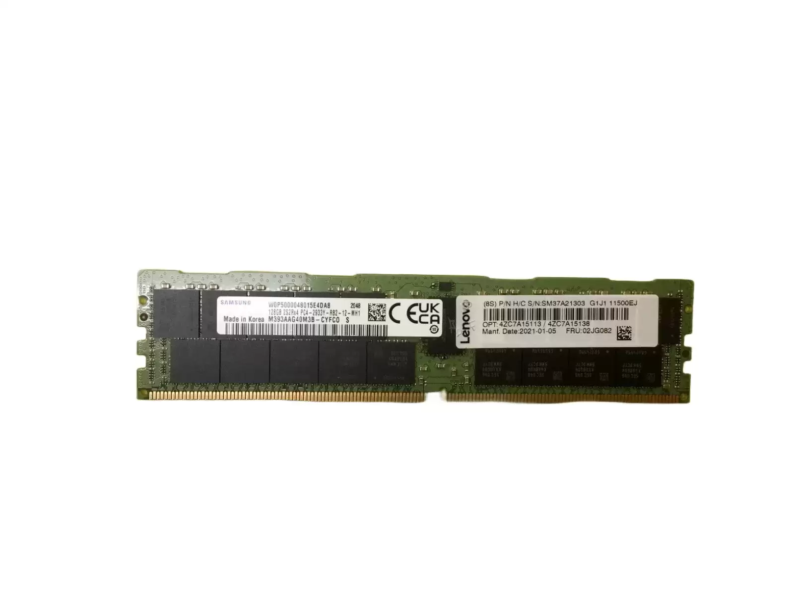 IBM 02JG082 128GB 2933MHz DDR4 PC4?23400 ECC Registered DIMM CL21 288?Pin 1.2V Quad Rank x4 Memory Module