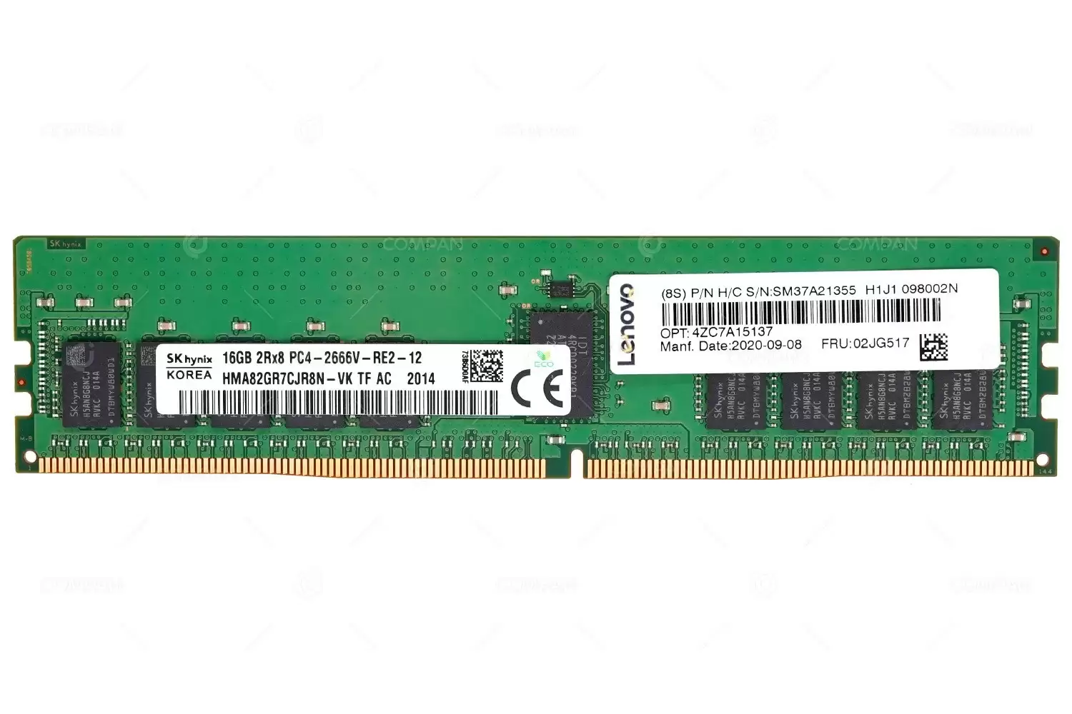 IBM 02JG517 16GB 2666MHz DDR4 PC4?21300 ECC Registered DIMM CL19 288?Pin 1.2V Dual Rank x8 Memory Module