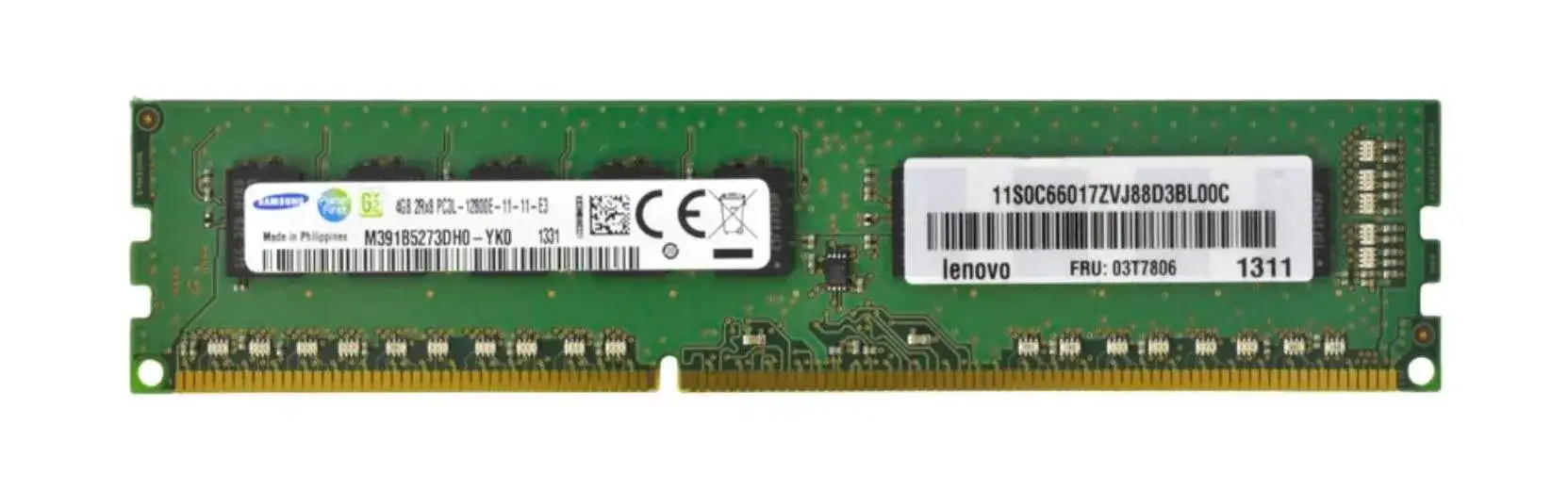 Lenovo 03T7806 4GB 1600MHz DDR3 PC3-12800 CL11 DIMM 1.5V Dual Rank Memory Module