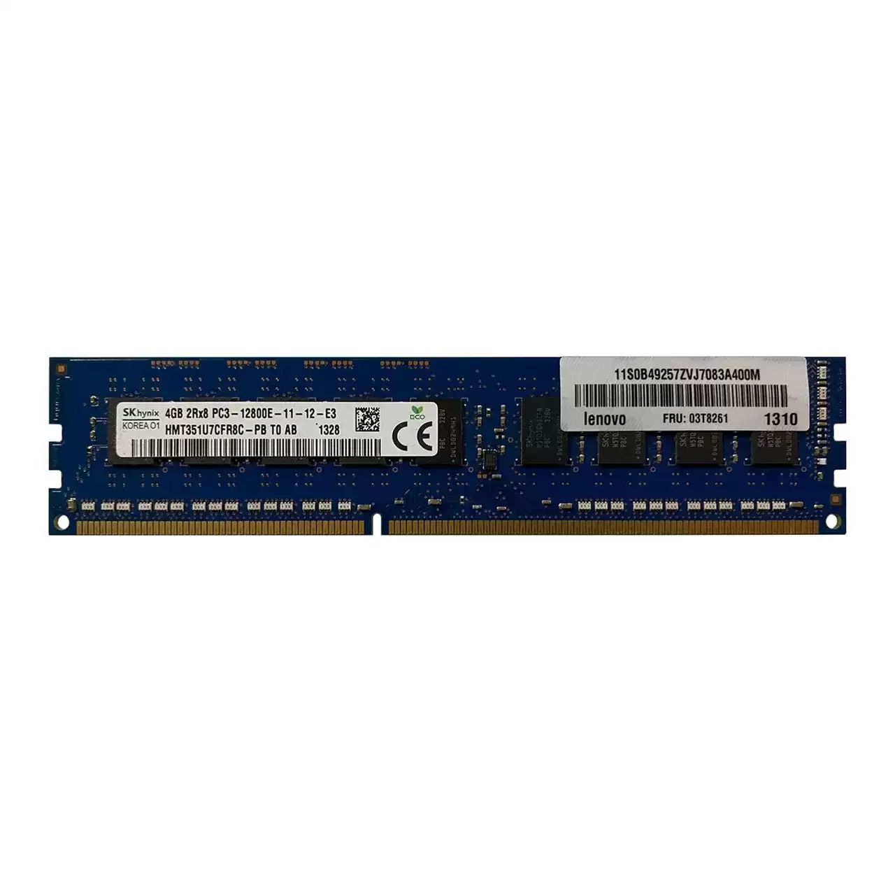 IBM 03T8261 4GB 1600MHz DDR3 PC3?12800 ECC Unbuffered DIMM CL11 240?Pin 1.35V Single Rank x8 Memory Module
