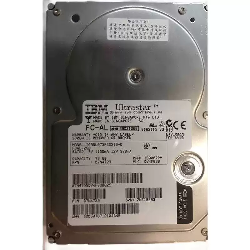 IBM 07N4729 Ultrastar 73LZX 73GB Fibre Channel 3Gb/s 10000RPM 4MB Cache 3.5-inch Internal Hard Drive