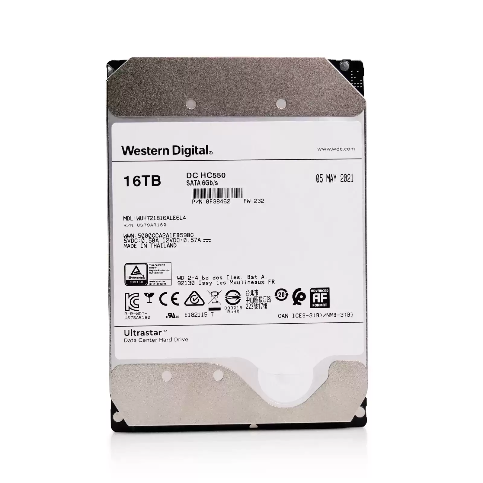 IBM 0F38462 Ultrastar DC HC550 Series 16TB SATA 6Gb/s 7200RPM 512MB Cache (512e) 3.5-inch Internal Hard Drive