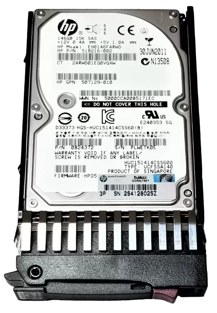 HPE 418373-009 146GB SAS 6Gb/s Dual Port Hot Swap 15000RPM 2.5-inch Internal Hard Drive