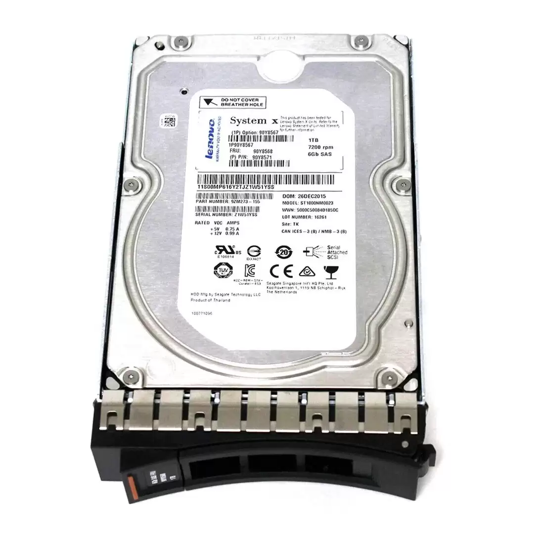 IBM 90Y8568 1TB SAS 6Gb/s Nearline Hot Swap 7200RPM 3.5-inch Internal Hard Drive for System x3650 M2