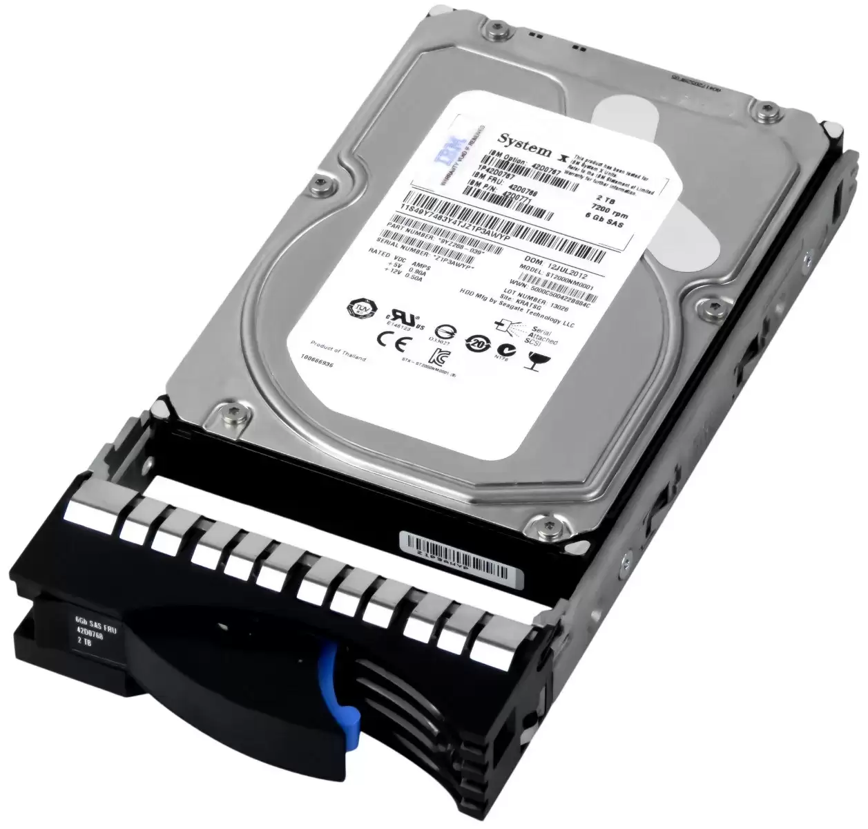 IBM 42D0771 2TB SAS 6Gb/s 7200RPM 16MB Cache 3.5inch Internal Hard Drive with Tray