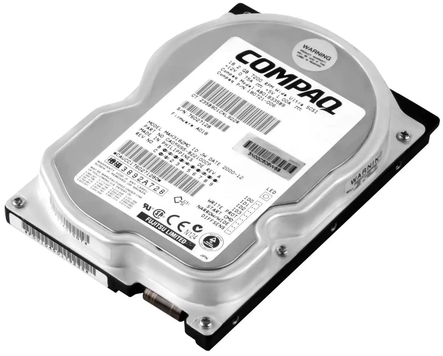 HPE 180721-006 18.2GB 7200RPM W2 SCSI Internal Hard Drive with Tray