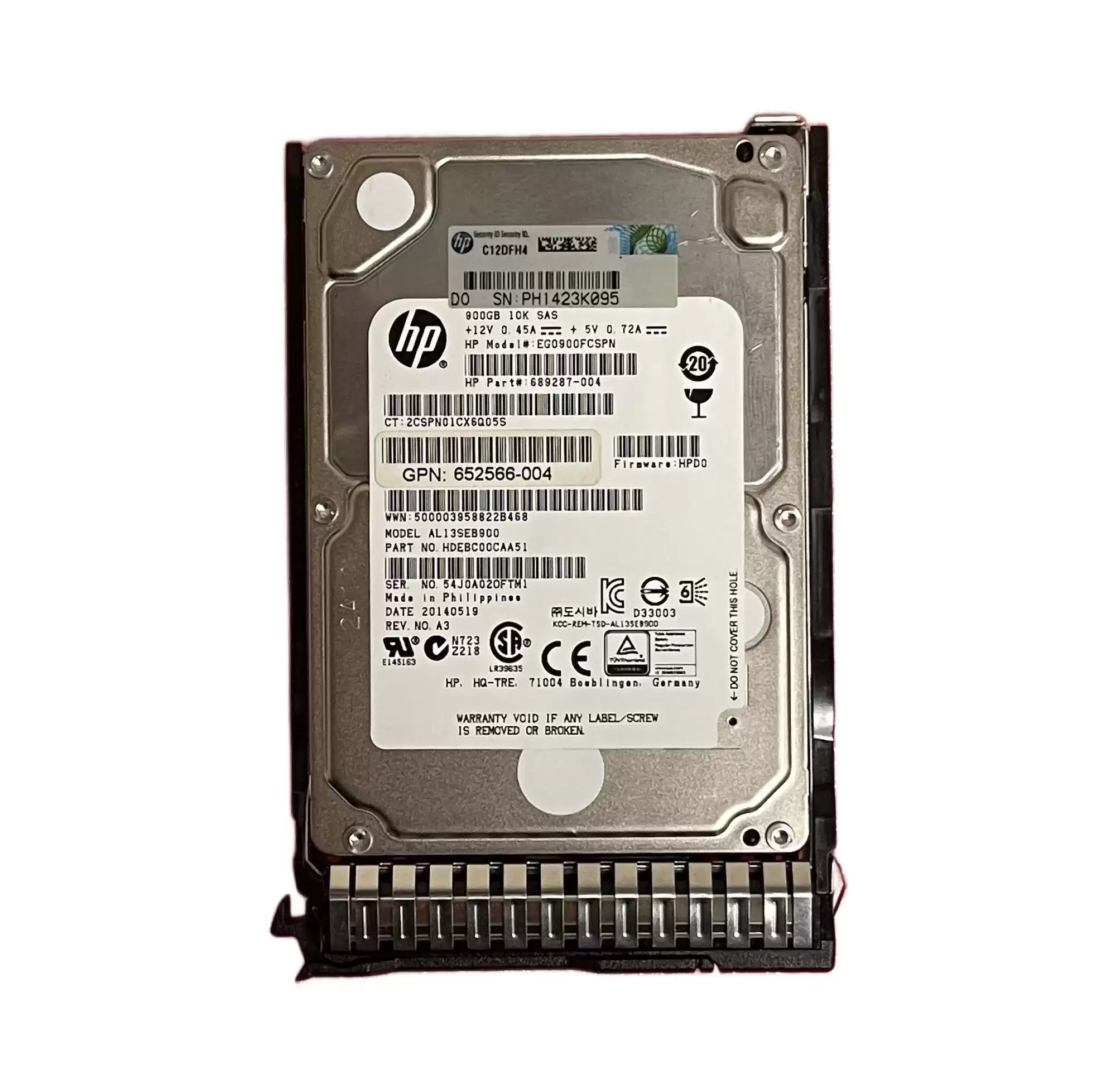 HPE 652566-004 900GB SAS 6Gb/s 10000RPM 2.5inch Internal Hard Drive with Smart Carrier
