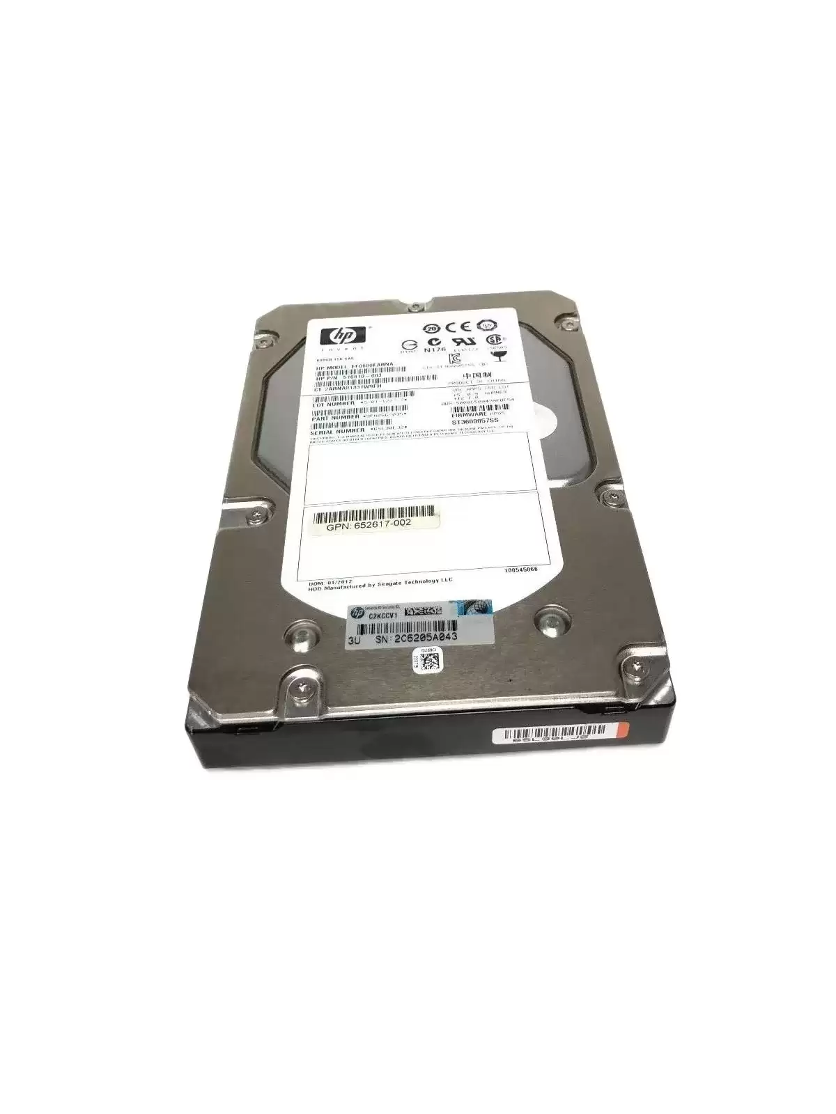 HPE 652617-002 600GB SAS 6Gb/s 15000RPM 3.5inch Internal Hard Drive with Tray for Smart Carrier