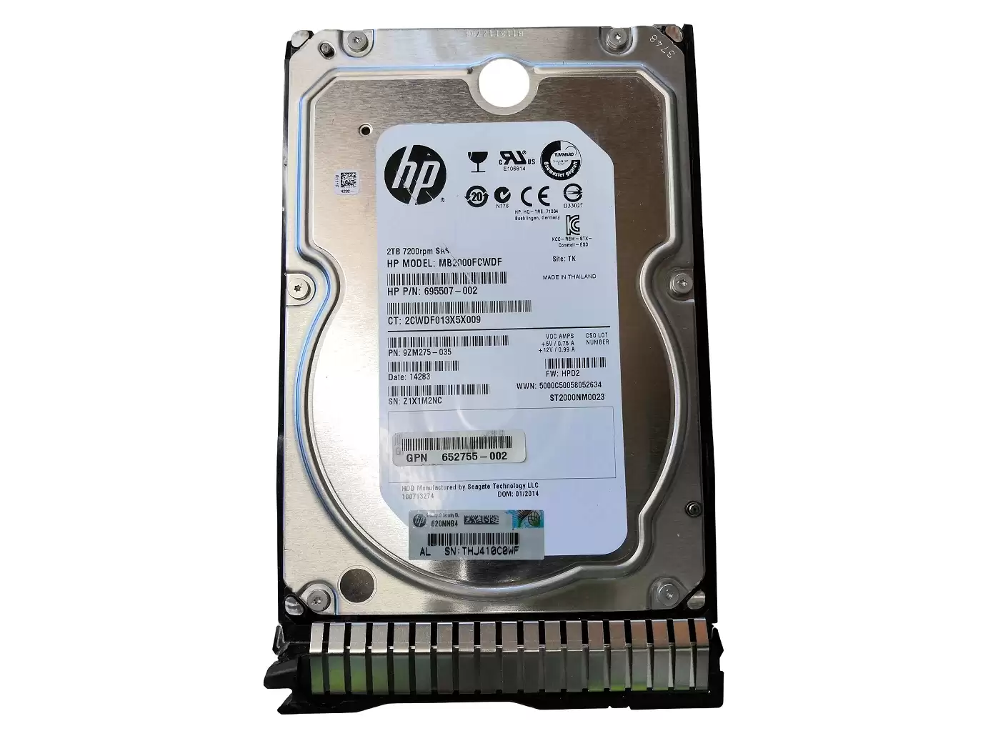 HPE 652755-002 2TB SAS 6Gb/s Dual Port Hot Swap 7200RPM 3.5-inch Internal Hard Drive