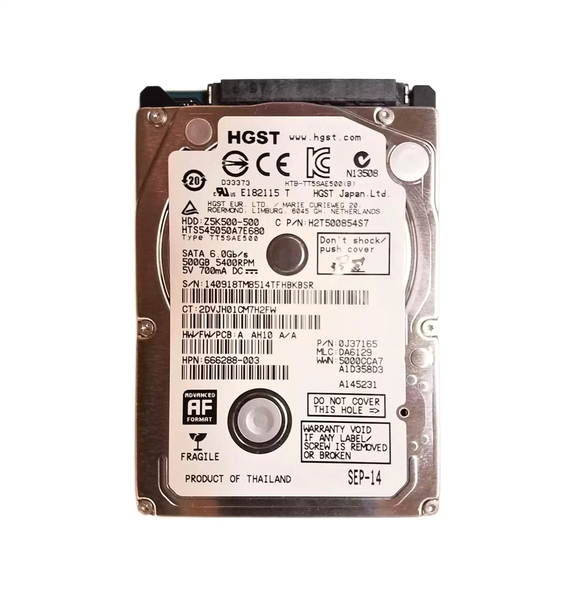 HPE 683802-001 500GB SATA 3Gb/s 5400RPM 8MB Cache 2.5-inch Internal Hard Drive