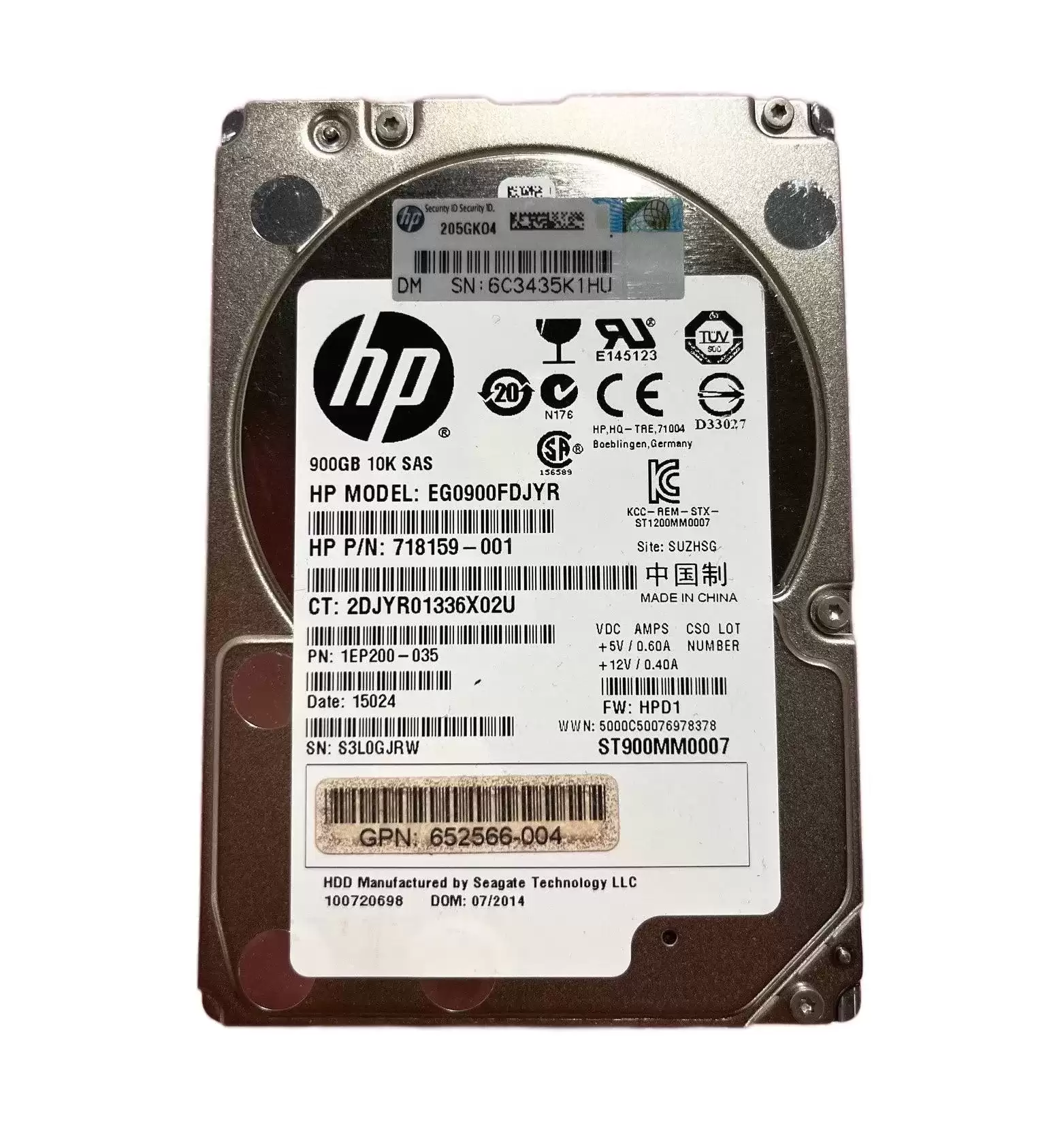 HPE 718159-001 900GB SAS 6Gb/s Dual Port Hot Swap 10000RPM 2.5-inch Internal Hard Drive