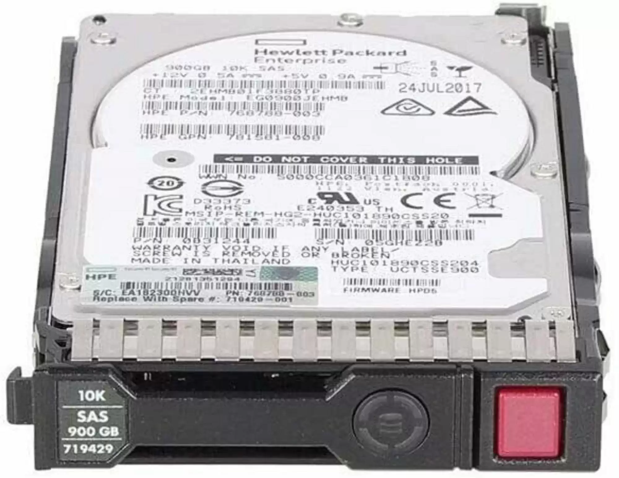 HPE 718308-B21 900GB SAS 6Gb/s 10000RPM 2.5inch Internal Hard Drive with Quick Release Carrier for Pro