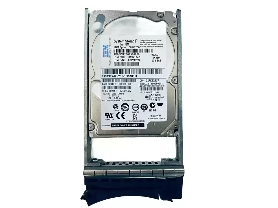 IBM 00W1239 900GB SAS 6Gb/s 10000RPM 2.5inch Internal Hard Drive with Tray for DS3512 DS3524