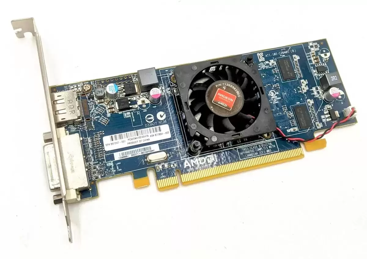 HPE 697247-001 Radeon HD 7450 1GB GDDR3 PCI-Express 2.0 x16 DisplayPort DVI Video Graphics Card