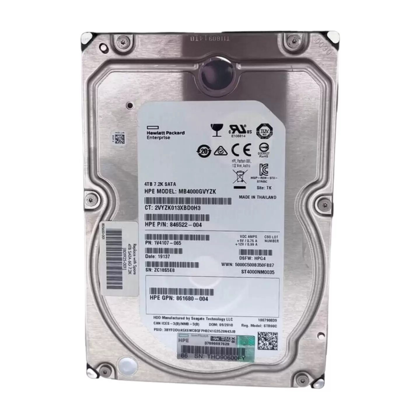 HPE 801925-001 4TB 7200RPM SATA 6GB/s 3.5inch Internal Hard Drive