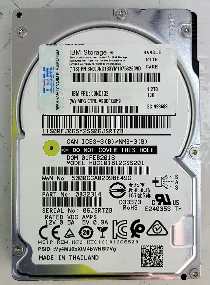 HGST HUC101812CSS201 Ultrastar C10K1800 1.2TB SAS 12Gb/s 10000RPM 128MB Cache (TCG SED / 512n) 2.5-inch Internal Hard Drive