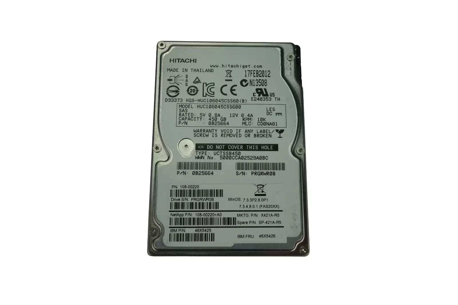 HGST HUC106045CSS600 Ultrastar C10K600 450GB SAS 6Gb/s 10000RPM 64MB Cache 2.5inch Internal Hard Drive