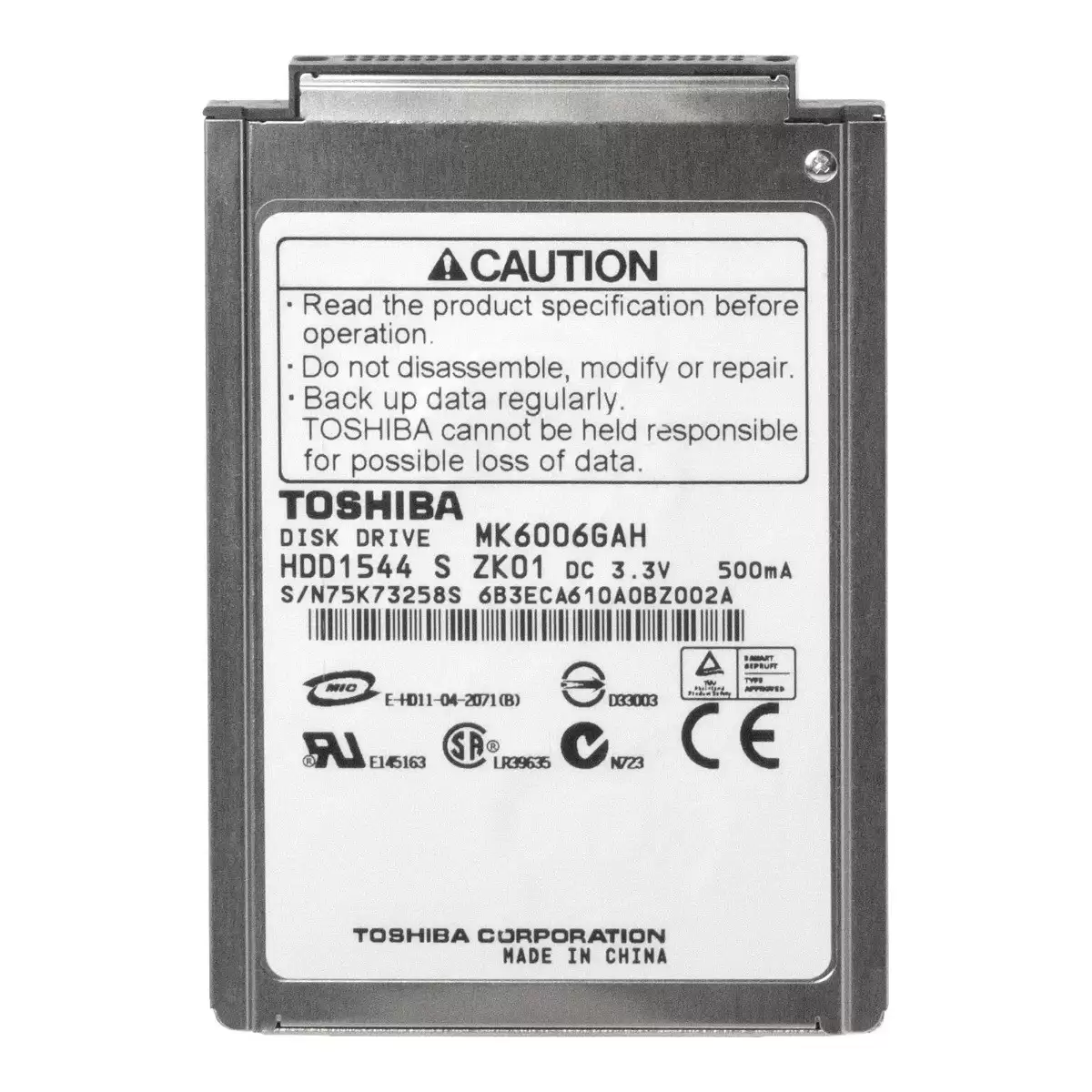 Toshiba MK6006GAH 60GB ATA/100 4200RPM 2MB Cache 1.8-inch Internal Hard Drive