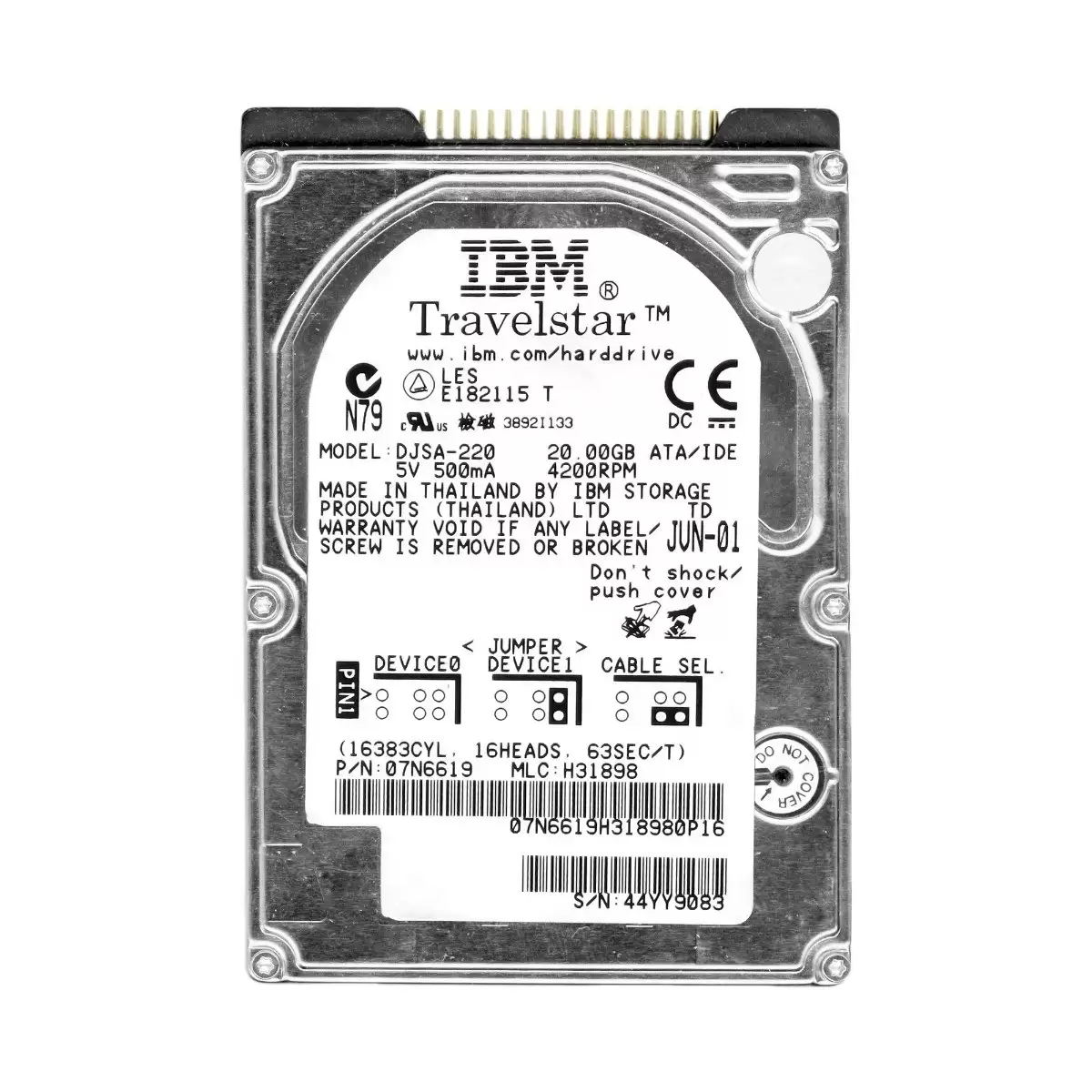 IBM 07N6619 20GB IDE 2.5inch Internal Hard Drive