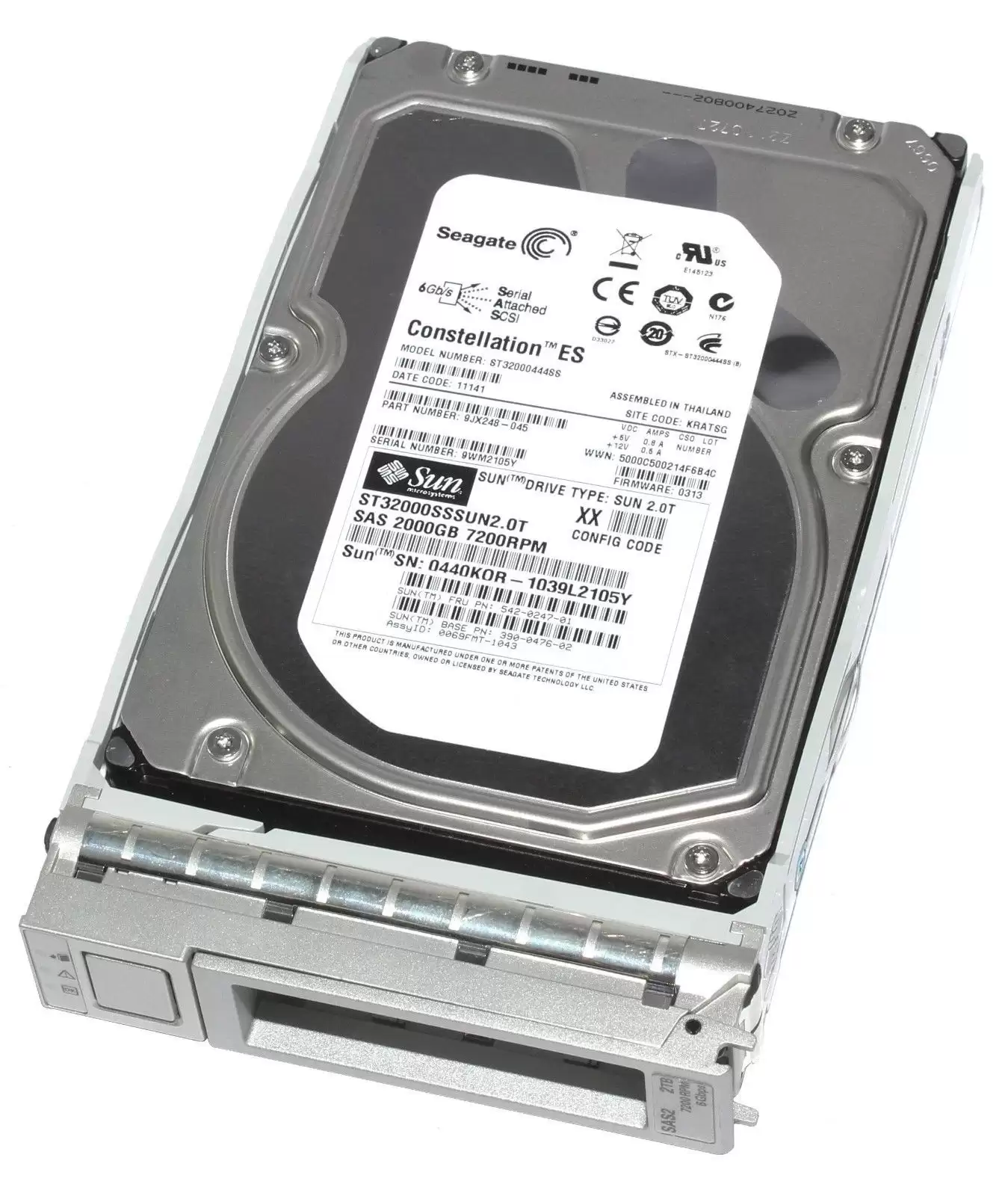 Sun 542-0247 2TB 7200RPM SAS 6GB/s Hot Swapgable 3.5inch Internal Hard Drive