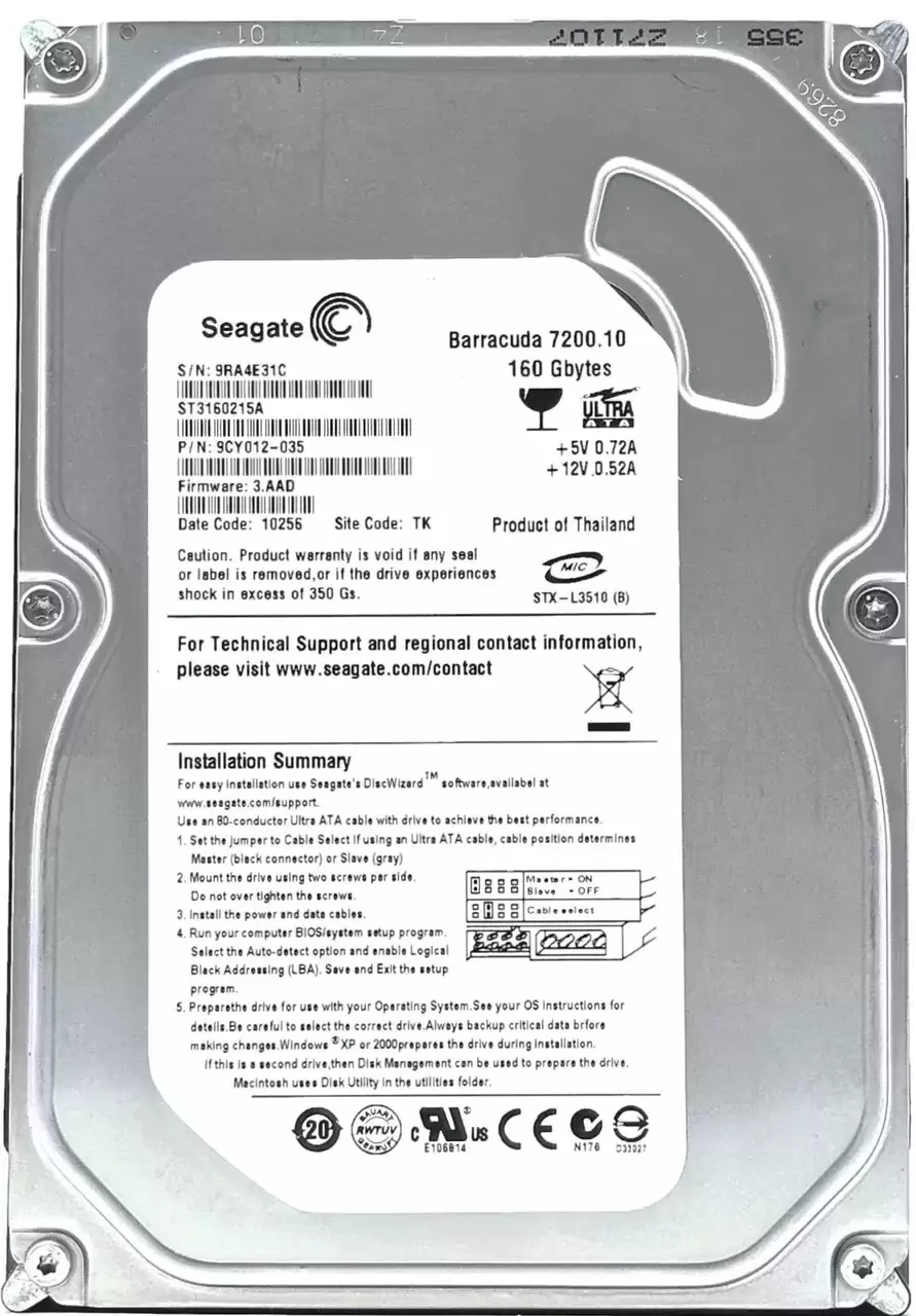 HPE 366486-B21 160GB ATA/100 7200RPM 3.5-inch Internal Hard Drive