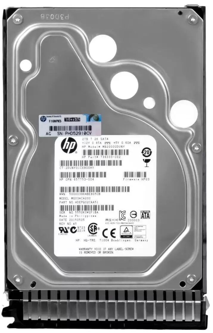 HPE 739333-002 Toshiba 2TB 7200RPM SATA 6Gb/s 3.5inch SC Desktop Internal Hard Drive