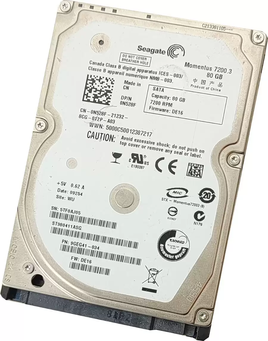 Seagate ST980411ASG Momentus 7200.3 80GB SATA 3Gb/s 7200RPM 16MB Cache 2.5-inch Internal Hard Drive