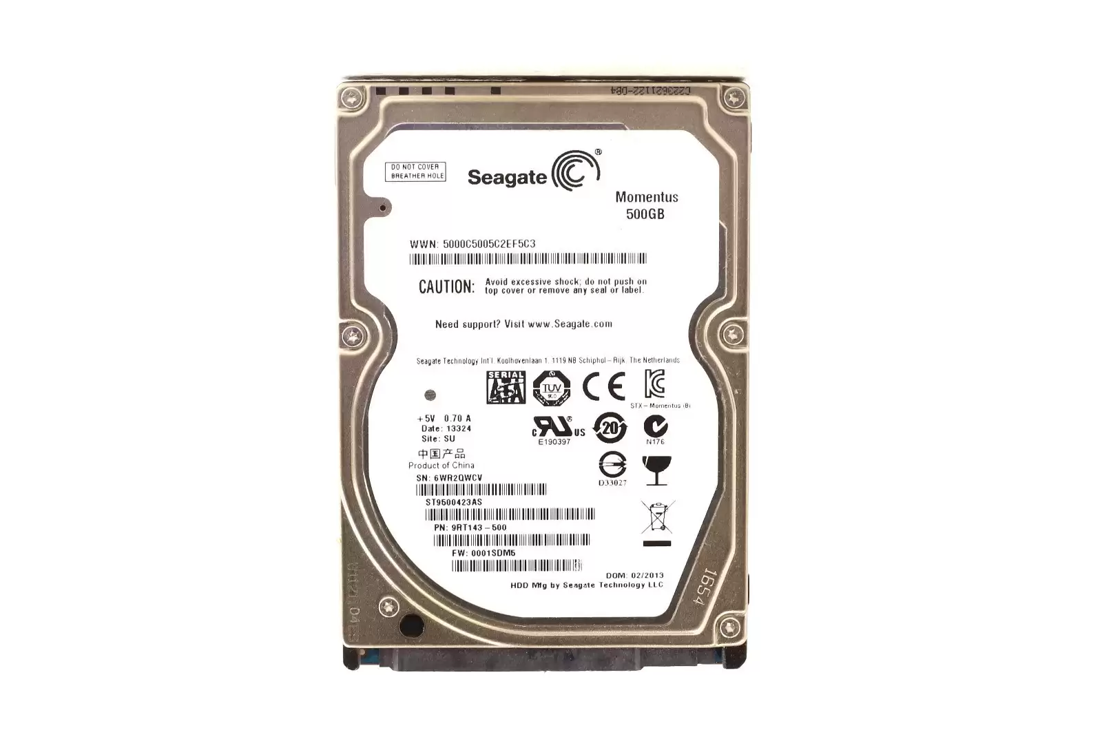 Seagate ST9500423AS Momentus 7200.4 500GB SATA 3Gb/s 7200RPM 16MB Cache 2.5-inch Internal Hard Drive