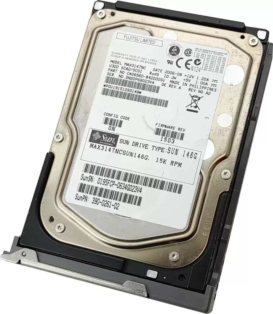 Sun 390-0261 146GB 15000RPM Ultra320 SCSI LVD 80Pin 3.5inch Internal Hard Drive