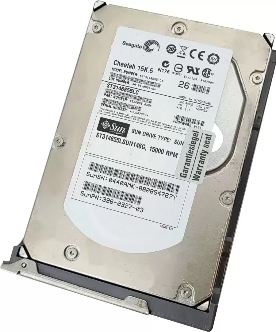 Sun 390-0327 146GB 15000RPM Ultra320 SCSI LVD 80Pin 3.5inch Internal Hard Drive