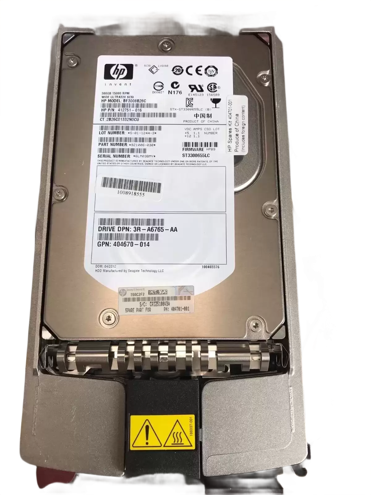 HPE 9Z1006-030 300GB 15000RPM SAS 3Gb/s 16MB Cache 3.5inch LFF Internal Hard Drive