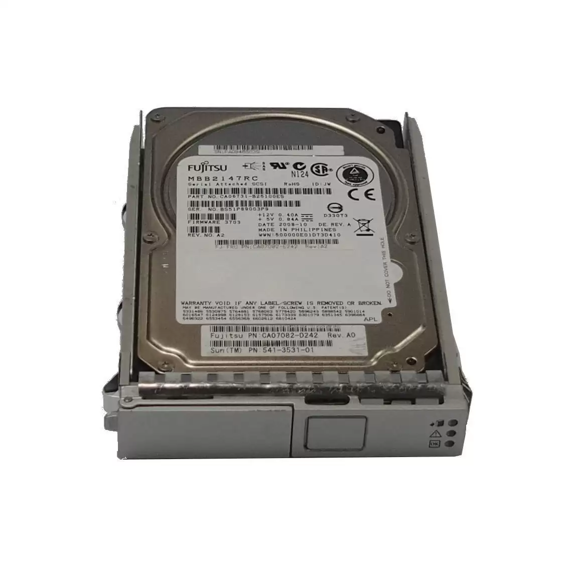 Sun 541-3531 146GB 10000RPM SAS 3Gb/s 2.5inch Internal Hard Drive