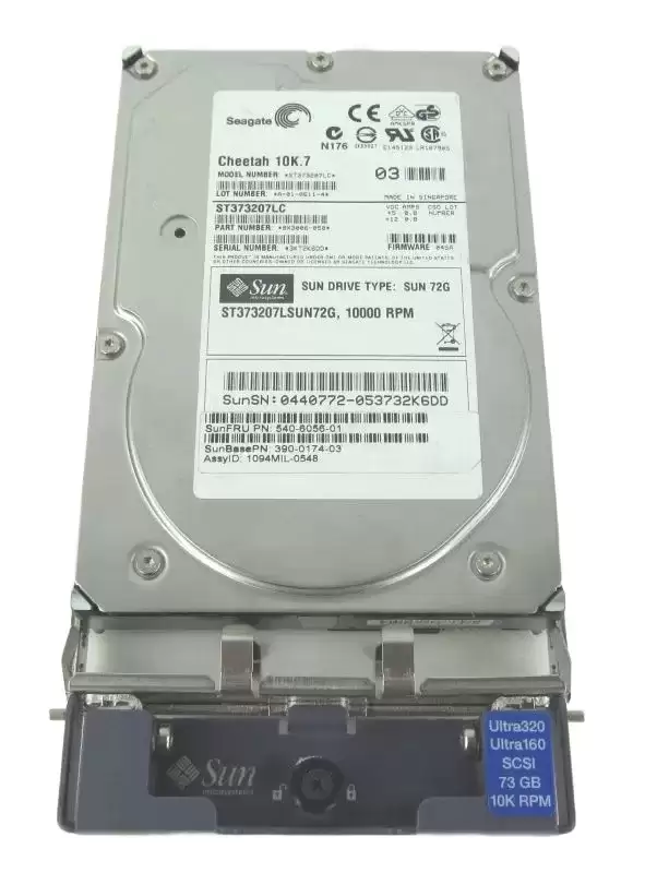 Sun 540-6056 73GB 10000RPM Ultra320 SCSI 80Pin LVD 3.5inch Internal Hard Drive