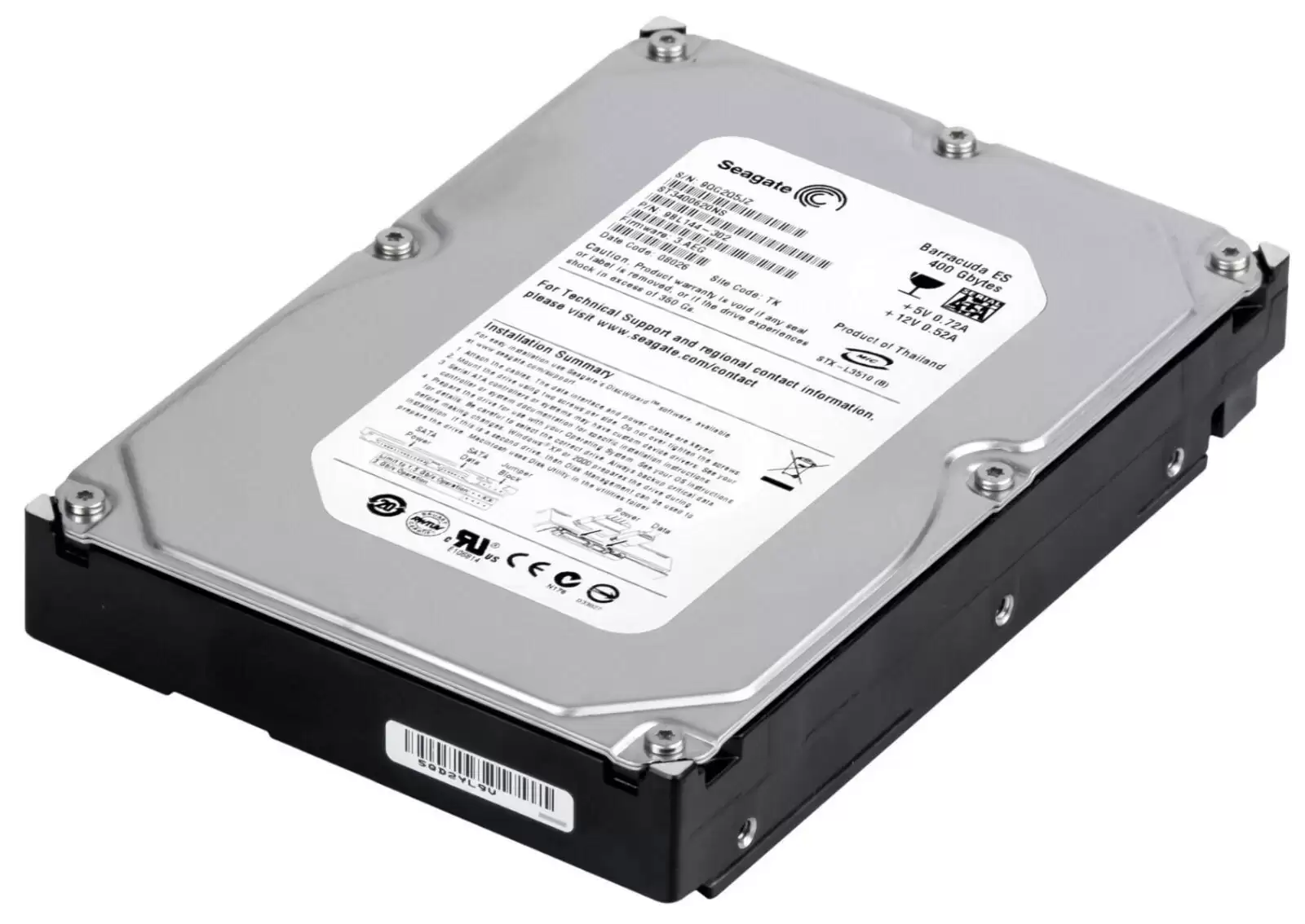 Seagate ST3400620NS Barracuda ES 400GB SATA 3Gb/s 7200RPM 16MB Cache 3.5-inch Internal Hard Drive