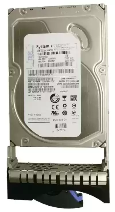IBM 1TB SATA 3Gb/s Hot Swap 7200RPM 3.5-inch Internal Hard Drive with Tray for System X 43W7629