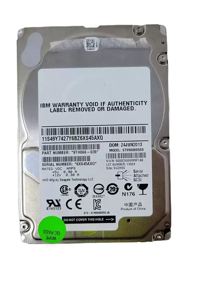 IBM 9TH066-039 900GB 10000RPM SAS 6Gb/s 2.5inch Internal Hard Drive