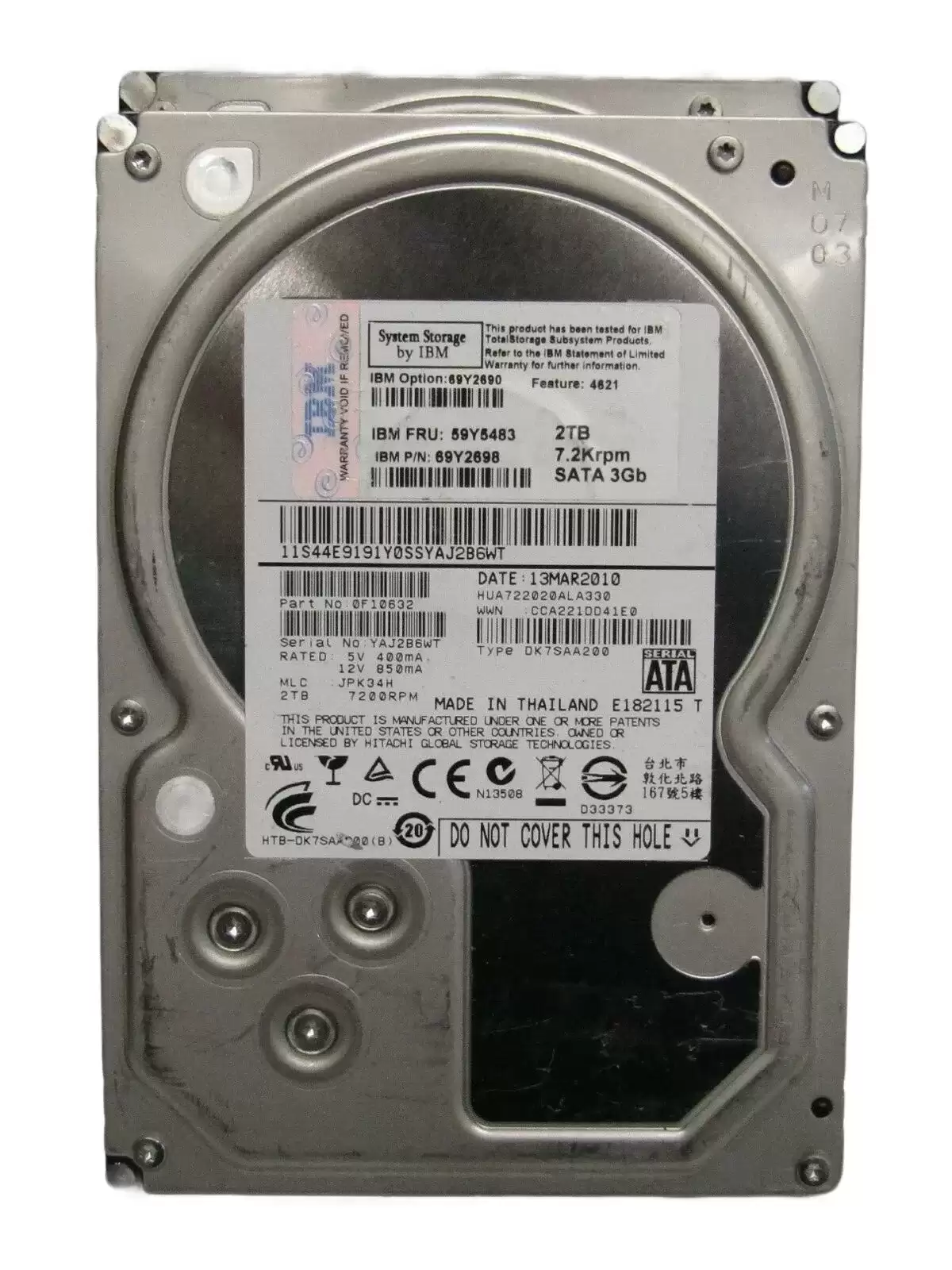 IBM 69Y2698 2TB SATA 3Gb/s 7200RPM 3.5inch Internal Hard Drive