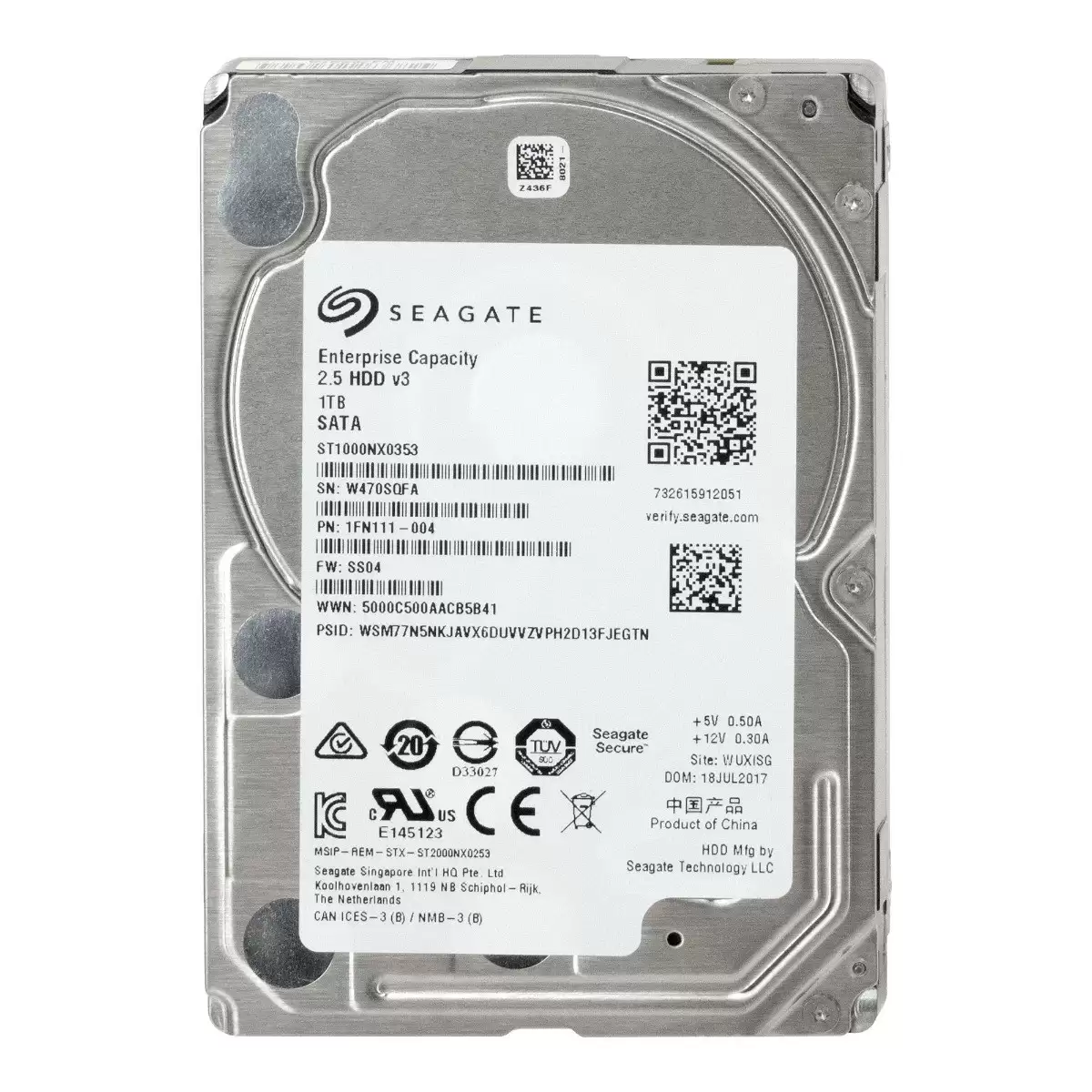 Seagate ST1000NX0353 Exos 7E2000 Enterprise 1TB SATA 6Gb/s 7200RPM 128MB Cache (512e / SED) 2.5-inch Internal Hard Drive