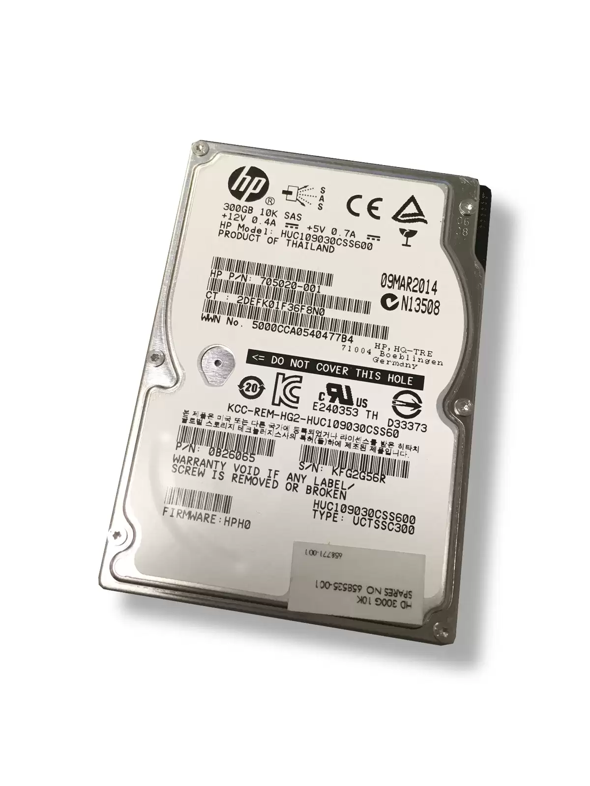 HPE 705020-001 300GB SAS 6Gb/s 10000RPM Dual Port 2.5inch Internal Hard Drive