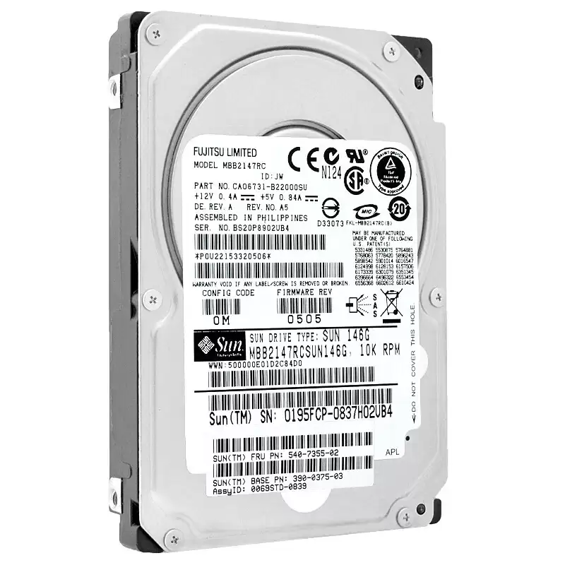 Sun MBB2147RCSUN146G 146GB 10000RPM SAS 3GB/s Hot Swapgable 2.5inch Internal Hard Drive