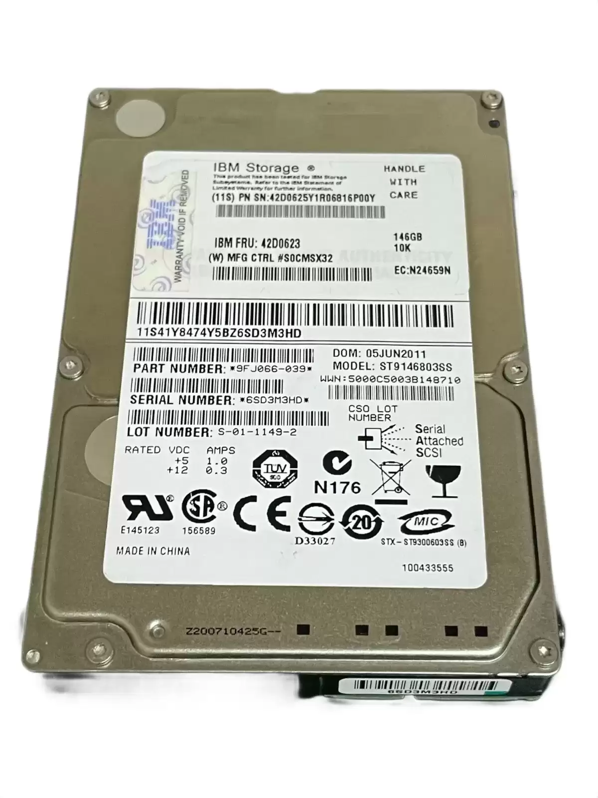 IBM 42D0623 146GB SAS 6Gb/s 10000RPM 16MB Cache 2.5inch Internal Hard Drive