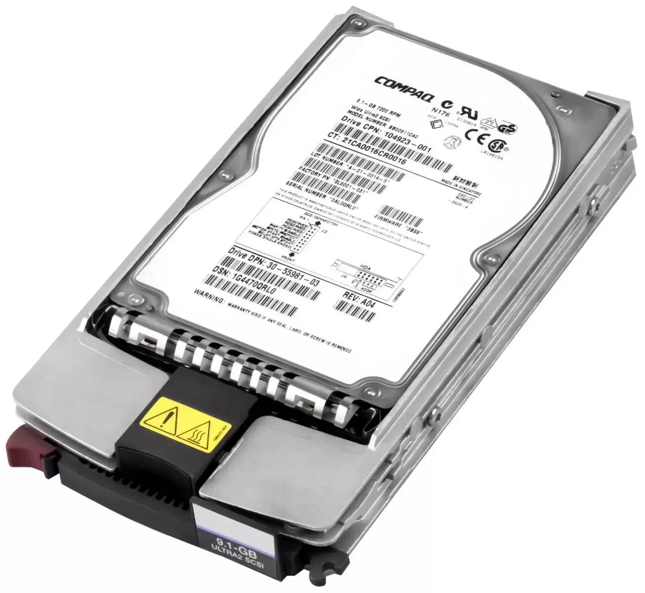 Compaq BB00911CA0 9.1GB 7200RPM SCSI W2 80Pin 3.5inch Internal Hard Drive