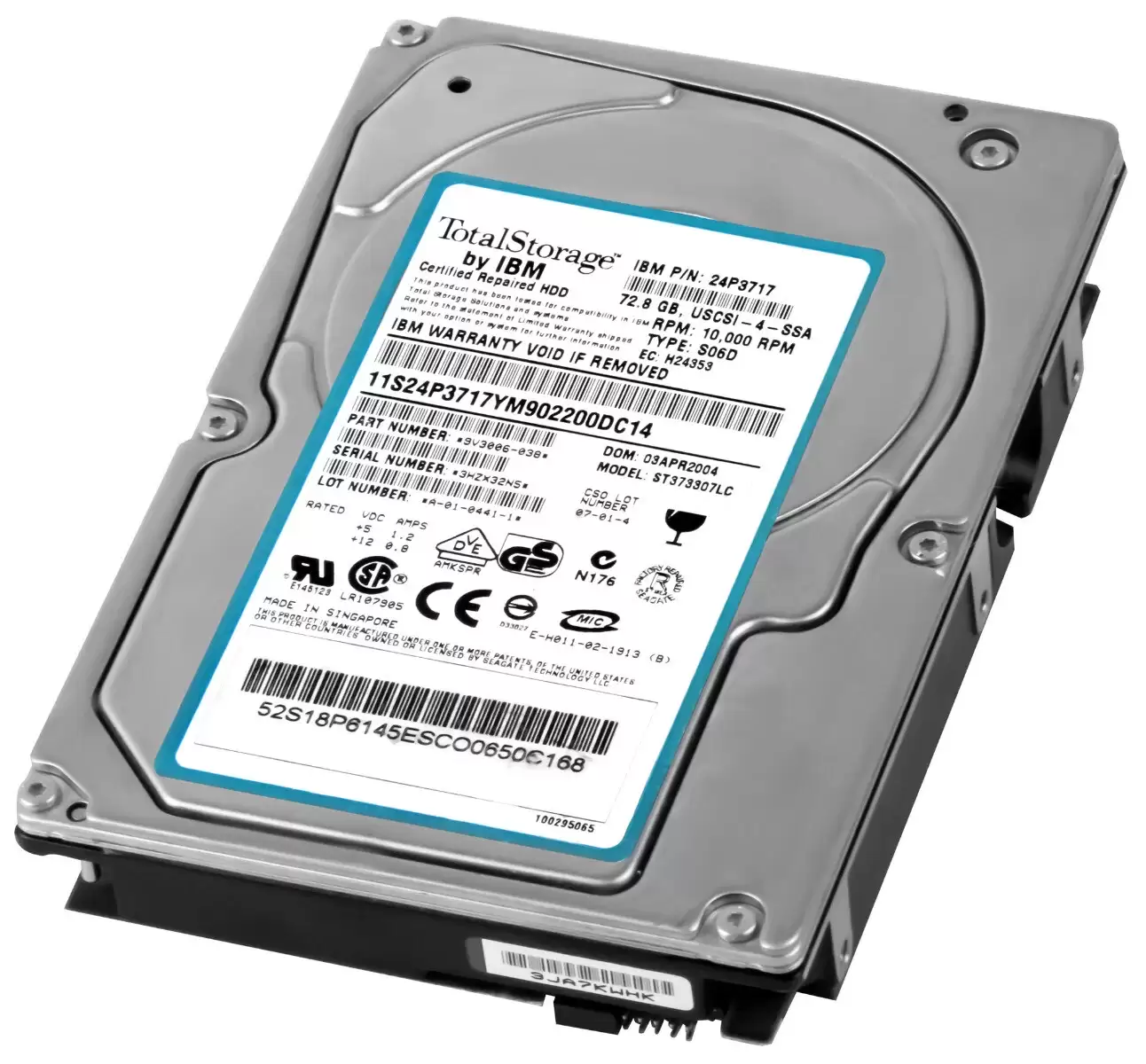 IBM 24P3717 72GB Ultra-320 SCSI 80-Pin 10000RPM 8MB Cache 3.5-inch Internal Hard Drive