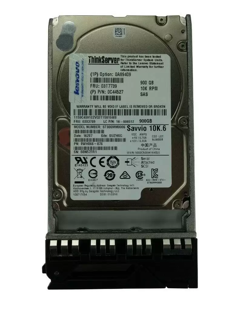 Lenovo 03T7739 900GB 10000RPM SAS 6Gb/s 64MB Cache 2.5inch Internal Hard Drive for ThinkServer RD340